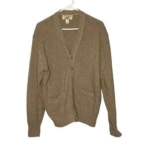Winona Knits Wool Blend Men’s Button Front Cardigan Sweater Neutral Size Large